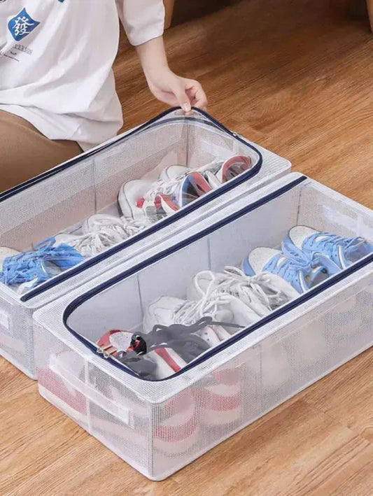 High-Capacity Shoe Storage Box – Dustproof, Foldable & Transparent Organizer (60×30×15cm)