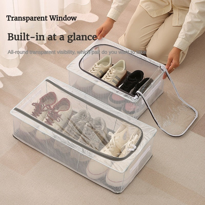 High-Capacity Shoe Storage Box – Dustproof, Foldable & Transparent Organizer (60×30×15cm)